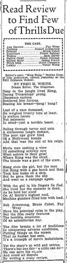 April 21, 1933 spoiler-laden review