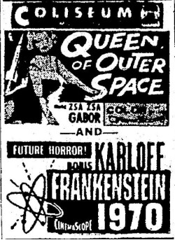 Frankenstein 1970/Queen of Outer Space newspaper ad