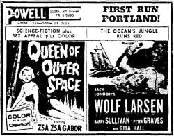 Queen of Outer Space/Wolf Larsen newspaper ad